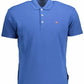 Blue Cotton Men Polo Shirt