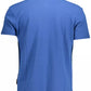 Blue Cotton Men Polo Shirt