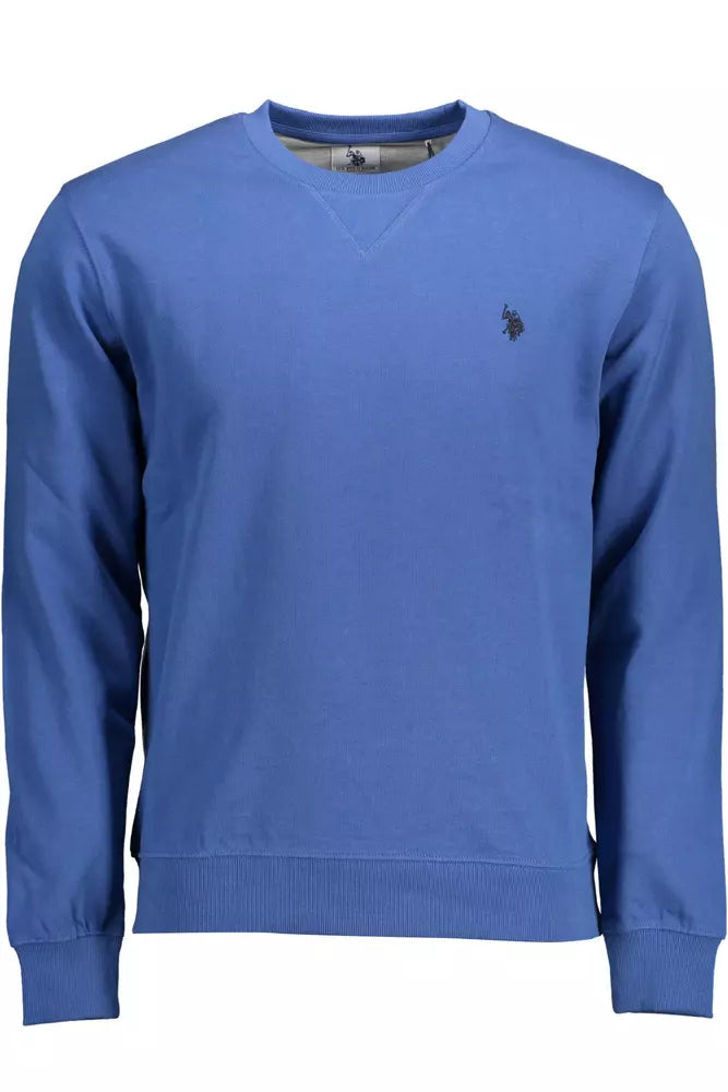 Blue Cotton Men Sweater