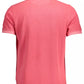 Pink Cotton Men Polo Shirt