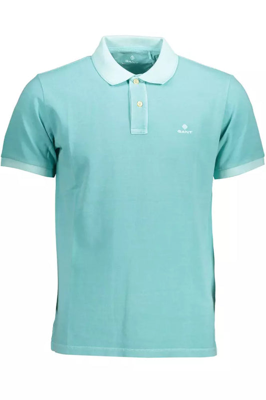 Green Cotton Men Polo Shirt