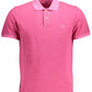 Pink Cotton Men Polo Shirt