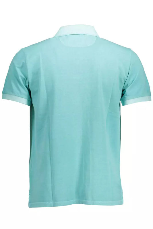 Green Cotton Men Polo Shirt