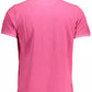 Pink Cotton Men Polo Shirt