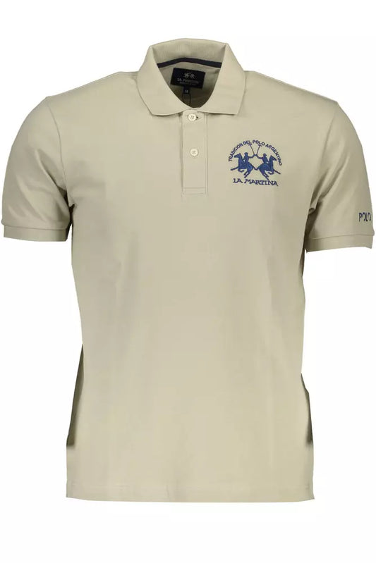 Green Cotton Men Polo Shirt