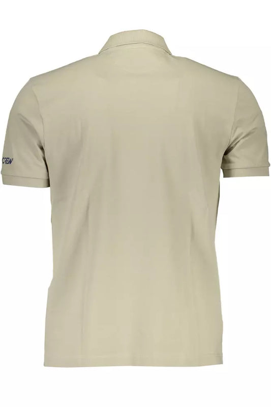 Green Cotton Men Polo Shirt