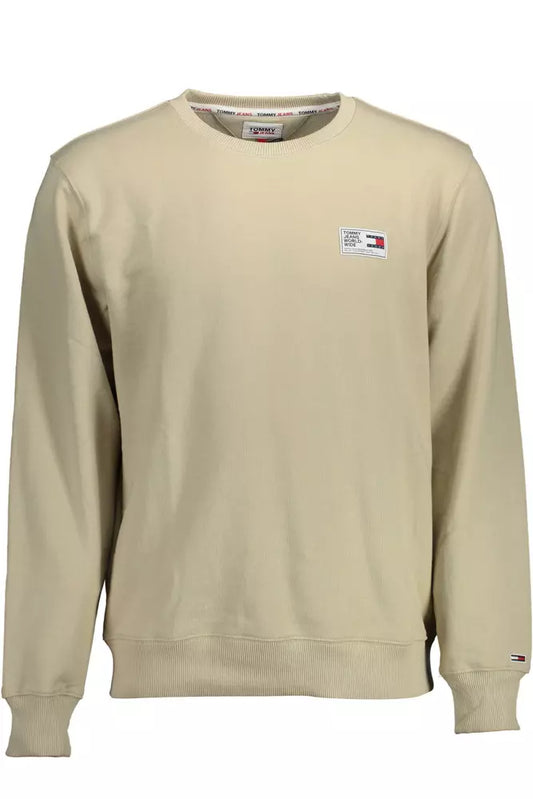 Beige Cotton Men Sweater