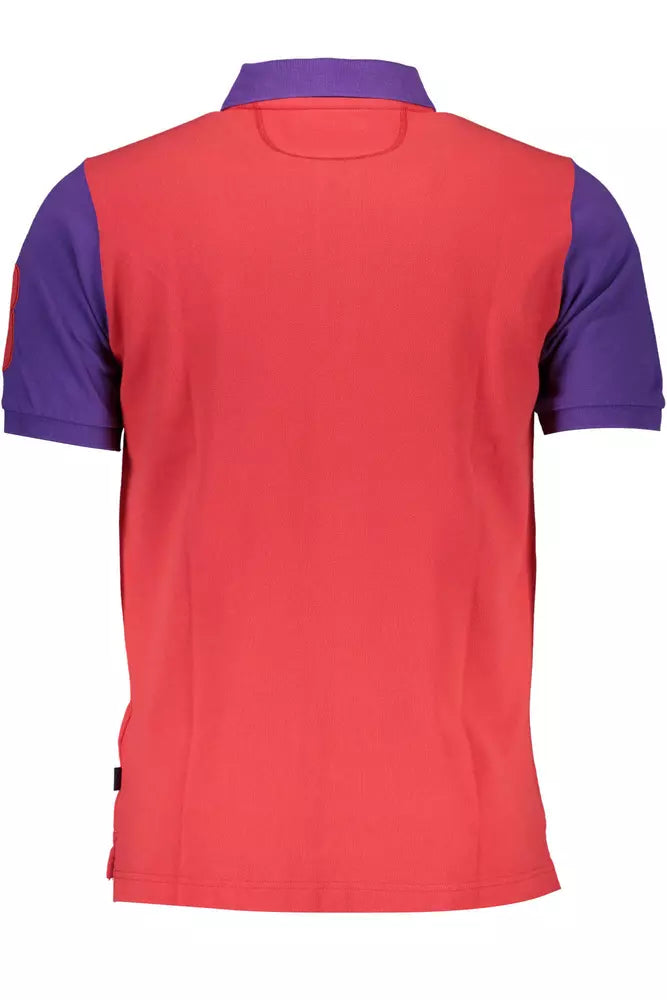 Red Cotton Men Polo Shirt