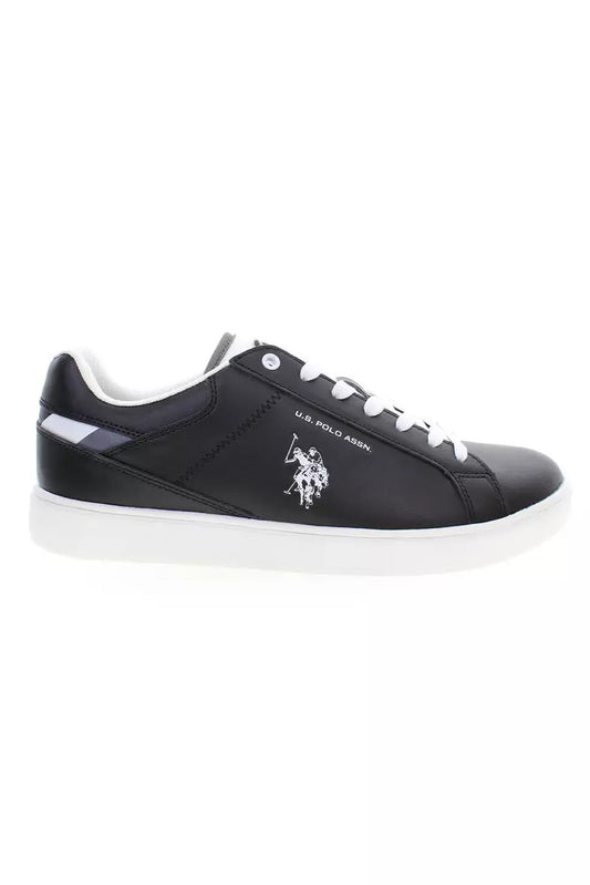 Black Polyester Mens Sneaker