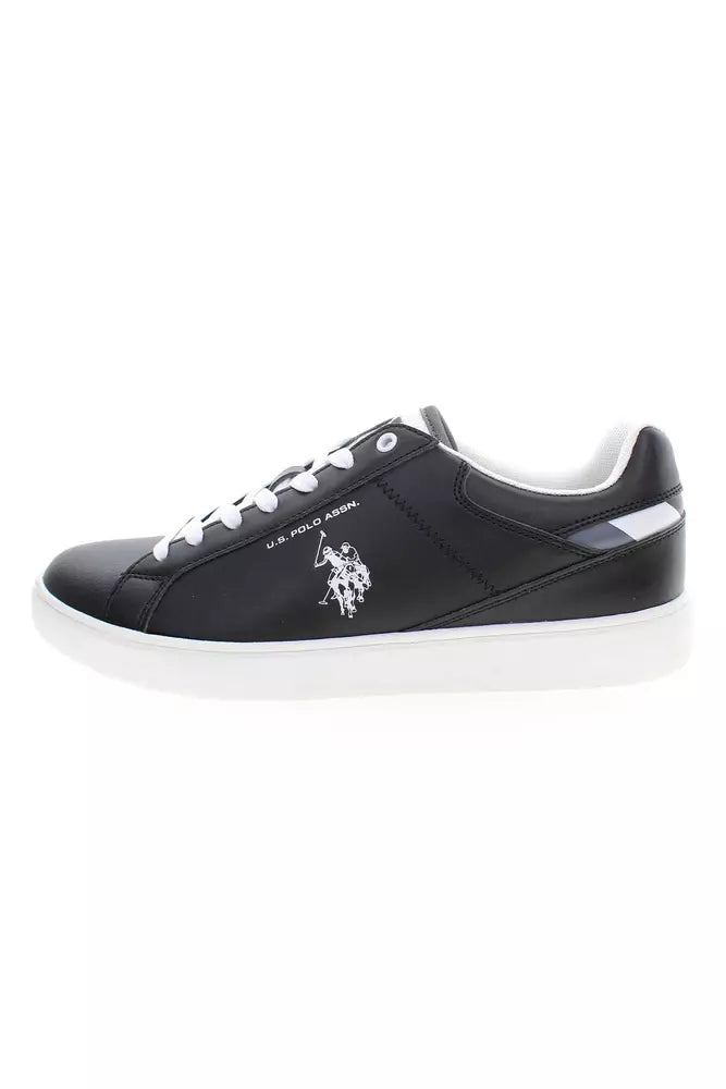 Black Polyester Mens Sneaker