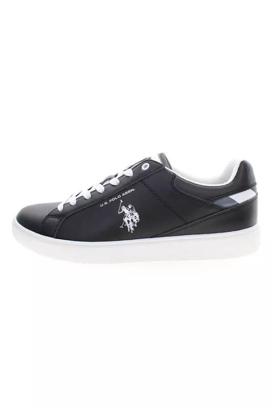 Black Polyester Mens Sneaker