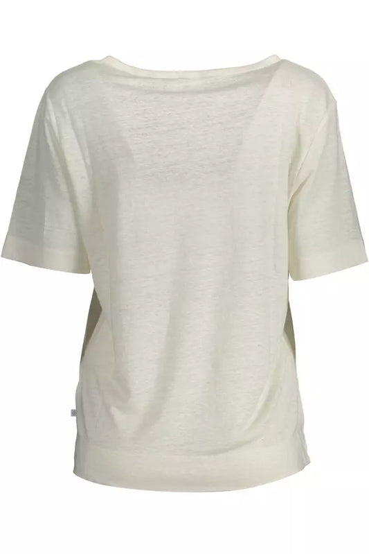 White Linen Women Top