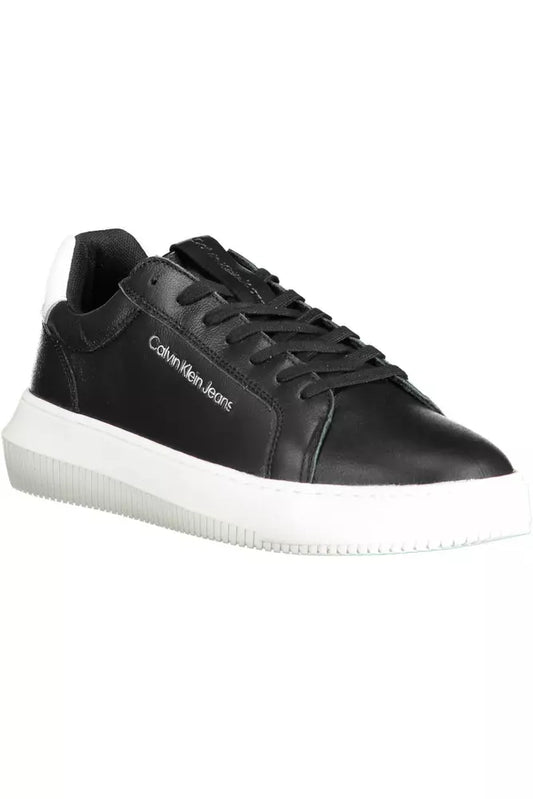 Black Leather Men Sneaker