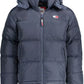 Blue Polyester Men Jacket