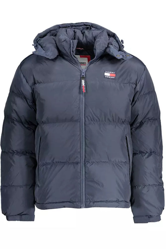 Blue Polyester Men Jacket