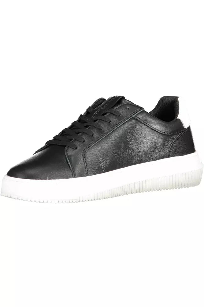 Black Leather Men Sneaker