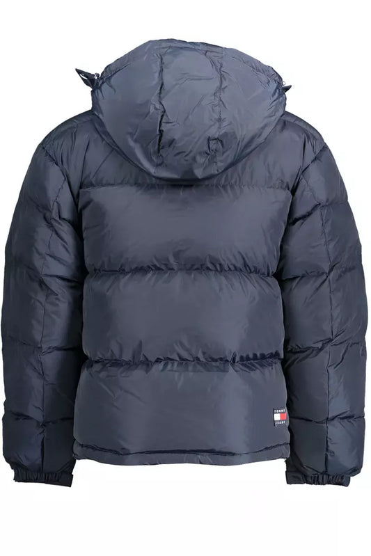 Blue Polyester Men Jacket