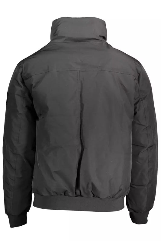 Black Polyester Men Jacket