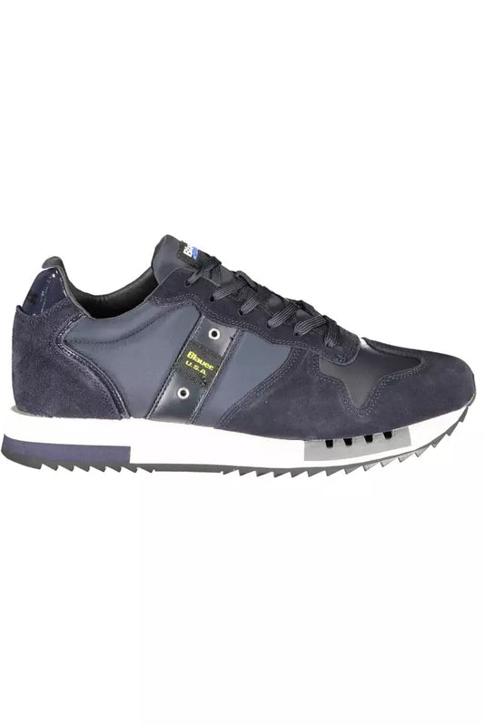 Blue Leather Men Sneaker