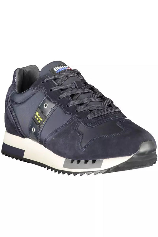 Blue Leather Men Sneaker