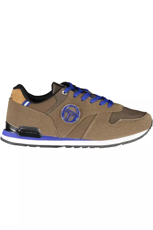 Brown Polyester Men Sneaker