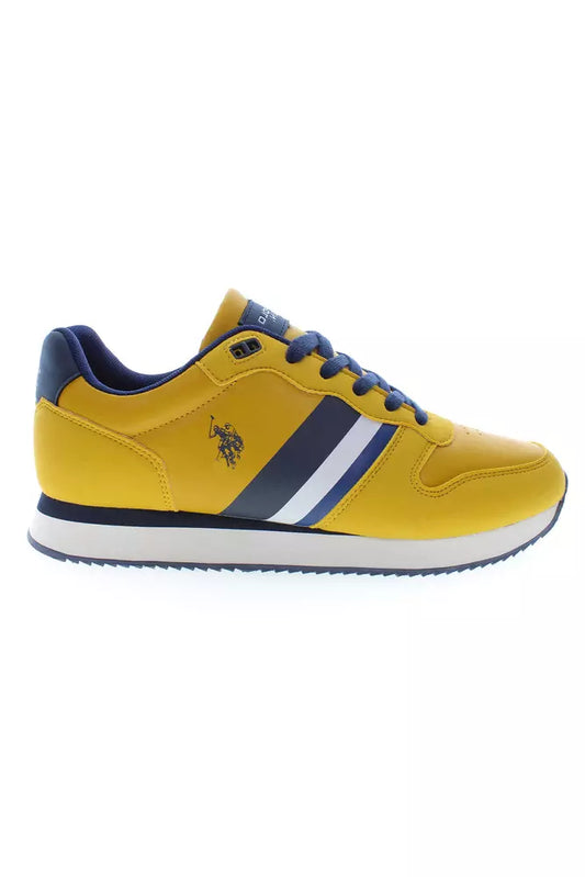 Yellow Polyester Men Sneaker