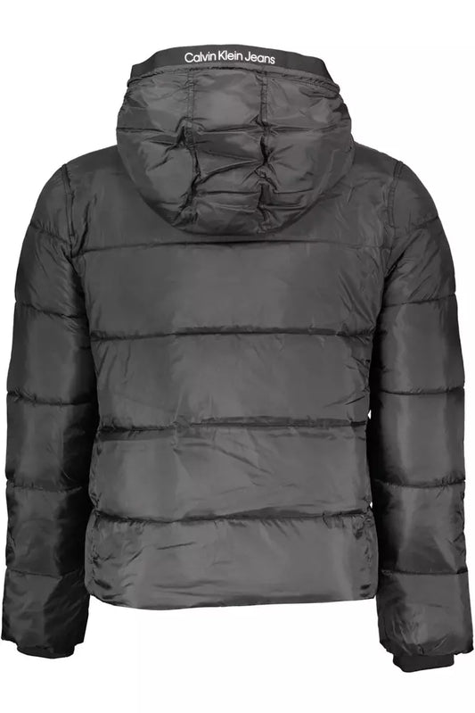 Black Polyester Men Jacket