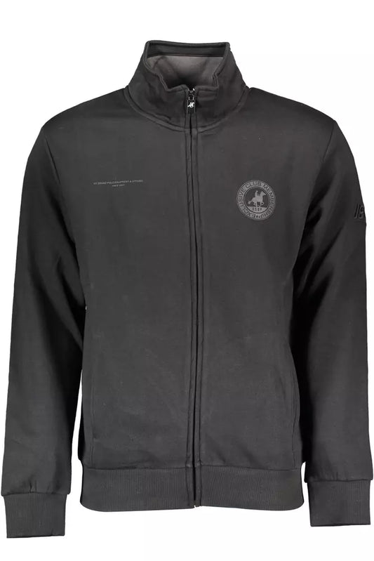 Black Cotton Men Sweater