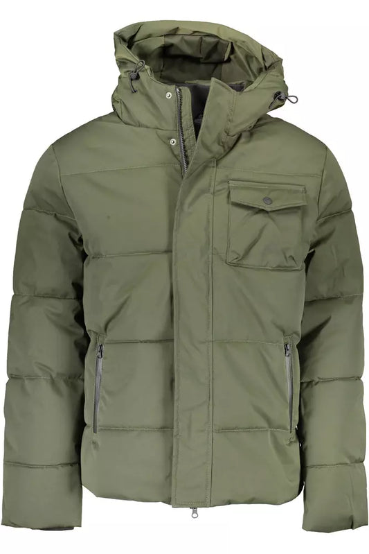 Green Polyester Men Jacket