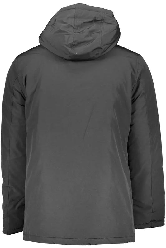 Black Polyester Men Jacket
