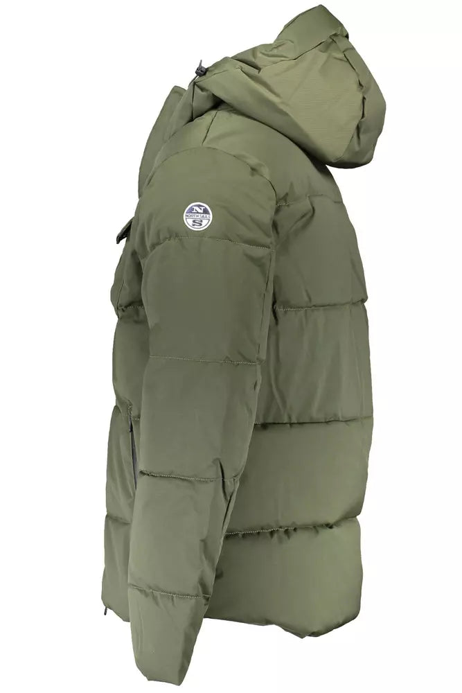 Green Polyester Men Jacket