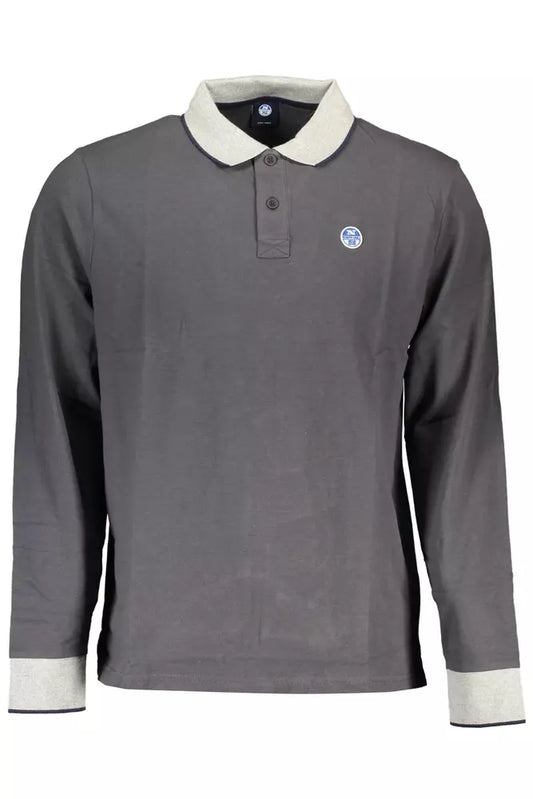 Gray Cotton Men Polo Shirt