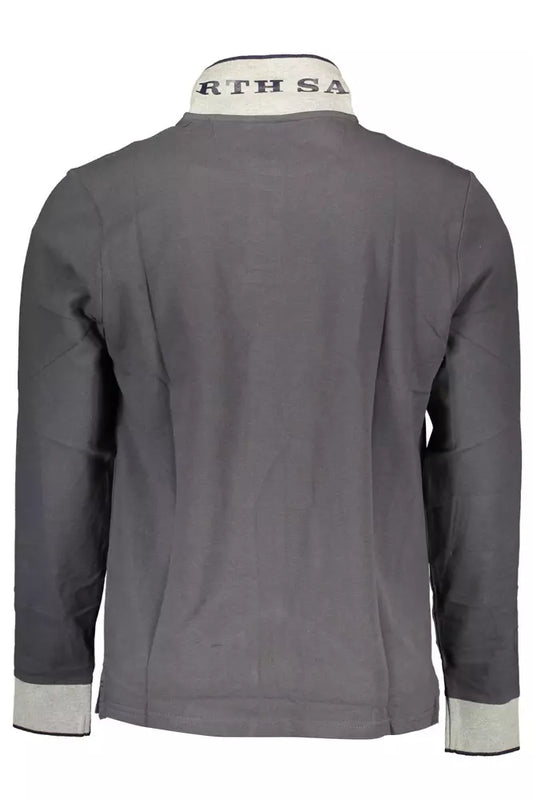 Gray Cotton Men Polo Shirt
