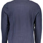 Blue Cotton Men Polo Shirt