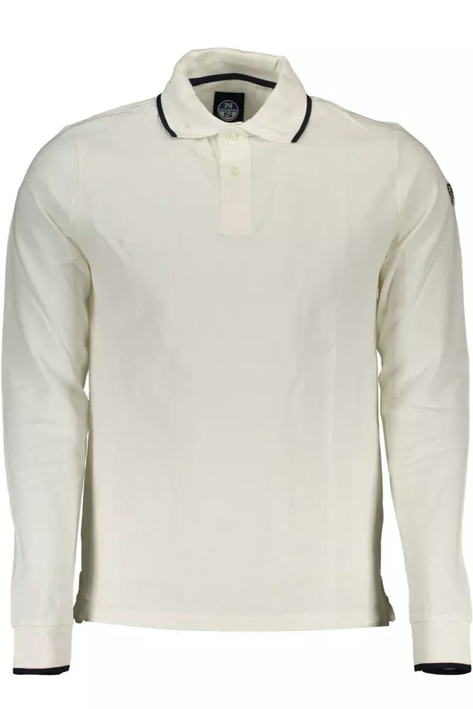 White Cotton Men Polo Shirt