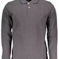 Gray Cotton Men Polo Shirt