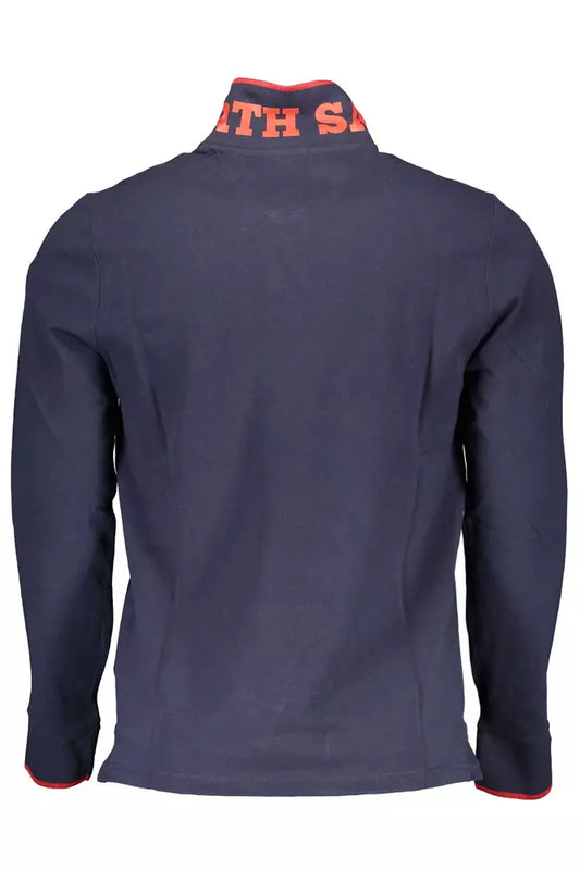Blue Cotton Men Polo Shirt