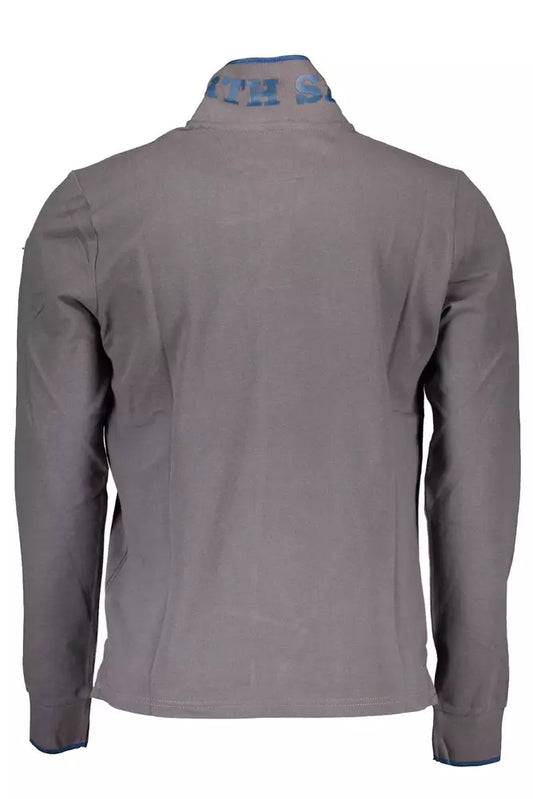 Gray Cotton Men Polo Shirt