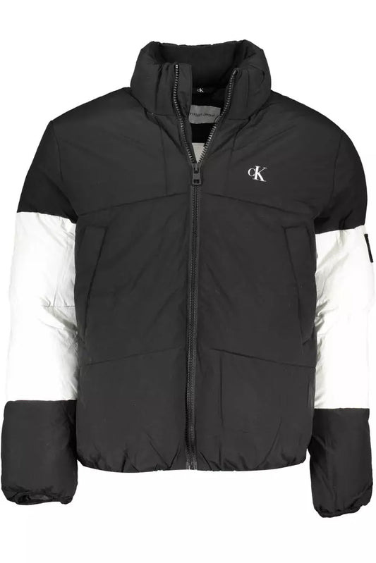 Black Polyester Men Jacket
