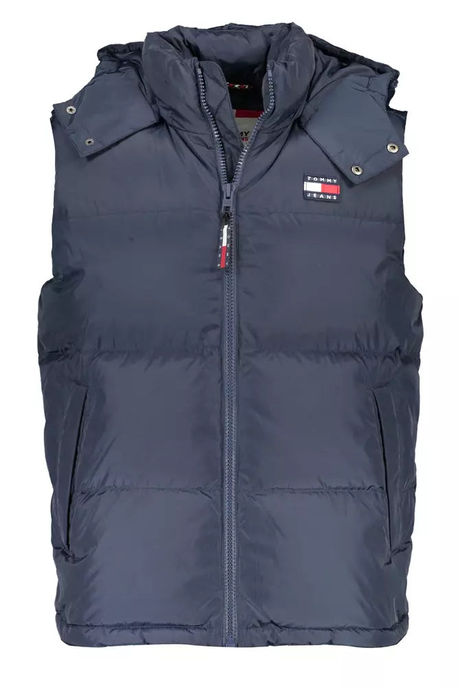 Blue Polyester Men Jacket