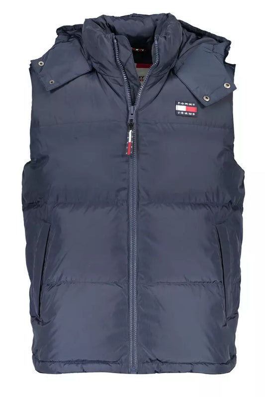 Blue Polyester Men Jacket