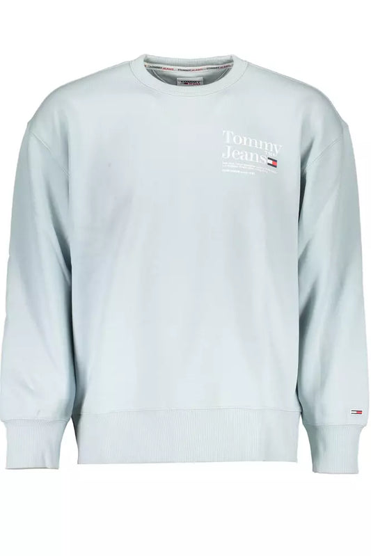 Light Blue Cotton Men Sweater
