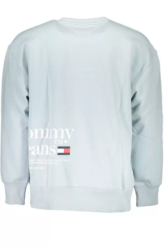 Light Blue Cotton Men Sweater