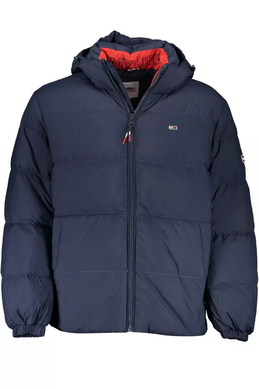 Blue Polyester Men Jacket