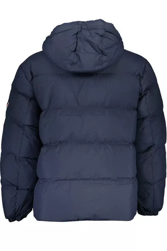 Blue Polyester Men Jacket