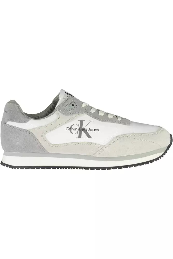 White Polyester Men Sneaker