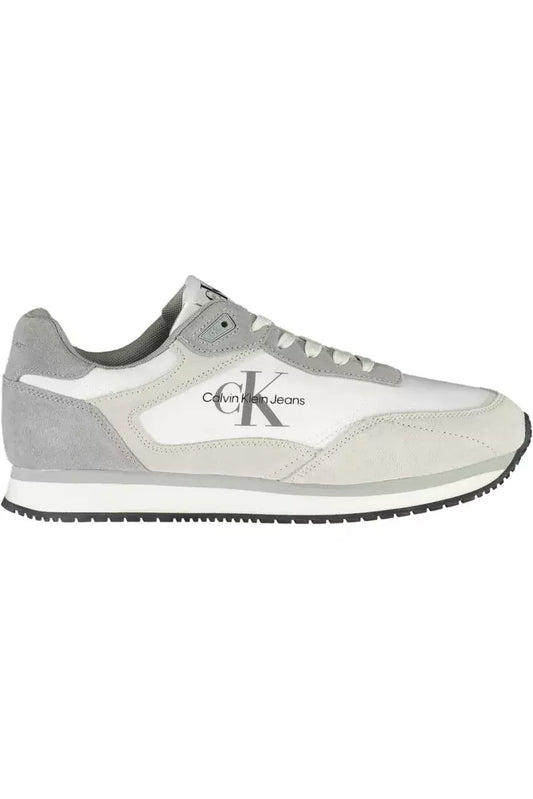 White Polyester Men Sneaker
