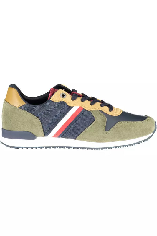 Green Polyester Men Sneaker
