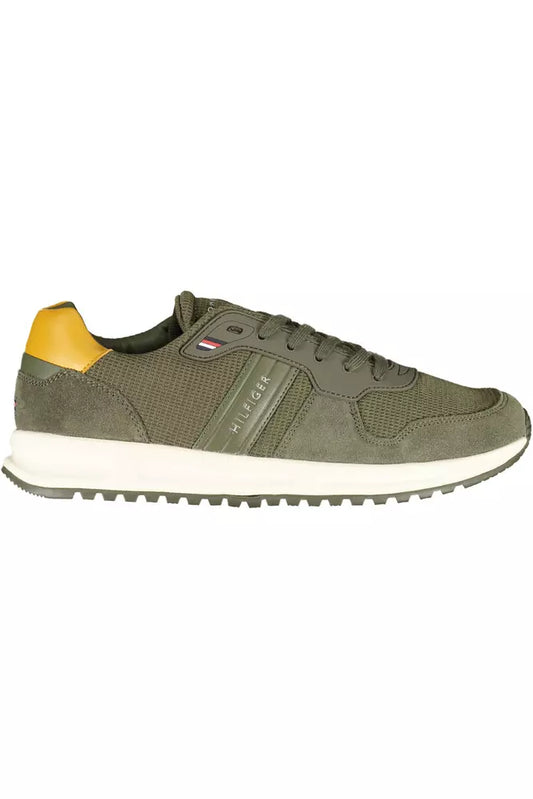 Green Polyester Men Sneaker