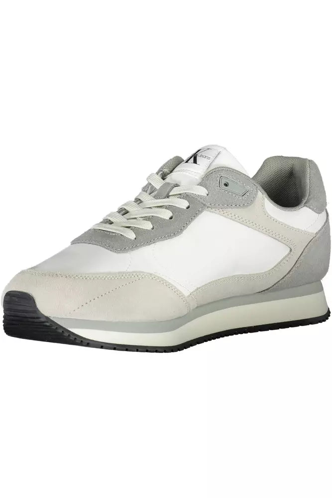White Polyester Men Sneaker